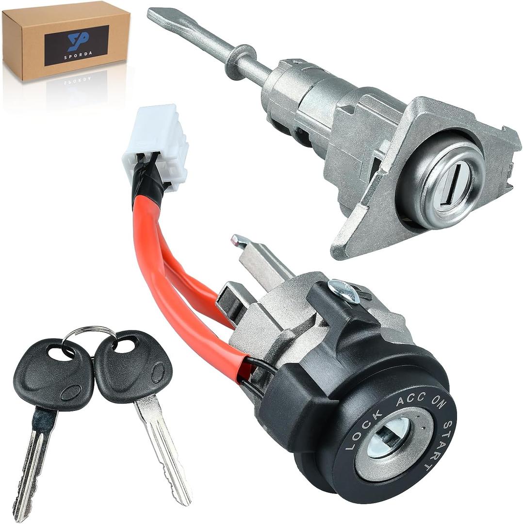 81970-3XA00 Lock Cylinder Full Set,fits for Hyundai Elantra 2011 2012 2013 2014 2015 1.8L 2.0L, Replace 81970-3XA00,81910-3XA00,Ignition Switch & Front Left Door Lock & 2 Universal Keys