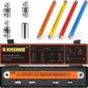 Offset Extension Wrench Set,3/8" Drive Wrench with 1/4",3/8",1/2" Square Drive Adapters and 1/4" Socket for Tight Spaces. (Large, Orange)