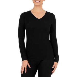 Fruit of The Loom Women's Micro Waffle Thermal V-Neck, XL