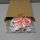 22 Pcs Christmas Fence Decorations Outdoor Xmas Garland Deer Gingerbread Peppermint Candy Yard Signs with LED String Lights for Christmas Holiday Outside Lawn Garden Window DIY Decor