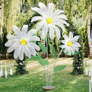 Giegxin Large Daisy Flowers Artificial 5.9 ft Giant Silk Flowers Decoration Spring Big Daisy Decor with Stand for Birthday Party Garden Office Home Wedding Graduation Display