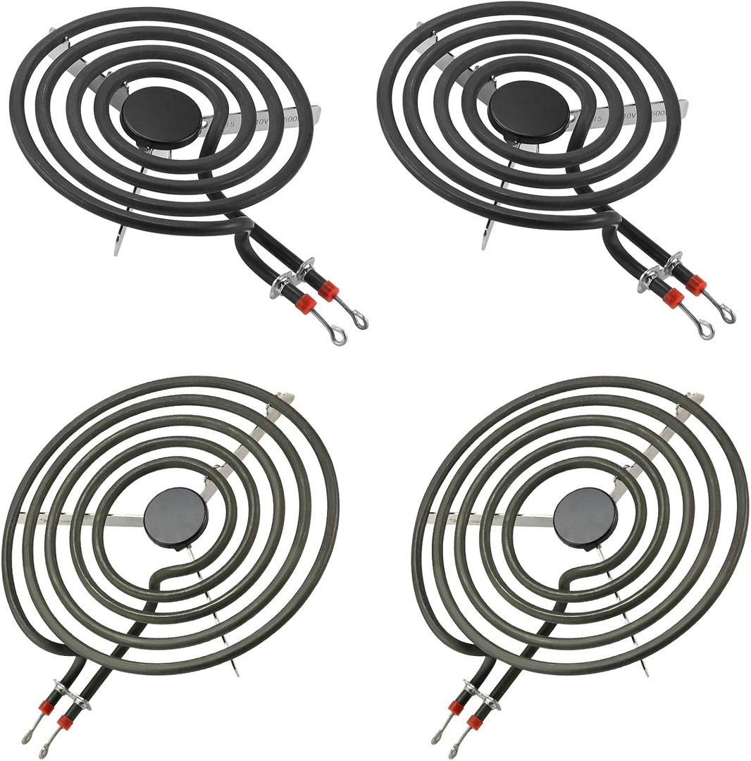 Upgrade MP22YA 4 Pack Electric Range Burner Element Unit Set Include 2 x MP21YA 8" Stove Burner & 2 x MP15YA 6" Stove Burner Element Fit for Frigi-daire Whirl-pool Ken-more Range Stove By Fetechmate