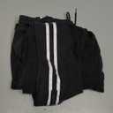 SOLY HUX Men's Side Striped Sweatpants Drawstring Waist Zipper Baggy Wide Leg Pants Streetwear Black Striped X-Large