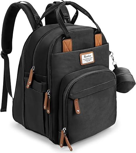 RUVALINO Diaper Bag Backpack, Multifunction Travel Pack Maternity Baby Changing Bags, Large Capacity, Waterproof, Dark Gray