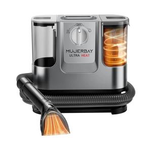 UltraHeat Carpet Cleaner, Heating & Powerful Upholstery Cleaner Machine,Portable Spot with 360°Wheels, 1.8-inch Deep Stain Warm Rug Cleaner for Car, Stairs, Couches. Black