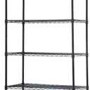 BestOffice | 5-Tier Wire Storage Shelves with Wheels | 14x30x60 | Black | Adjustable Racks | Heavy-Duty Metal Shelf, Holds Upto 220 lbs | No-Tool Assembly | Ideal for Home & Garage Shelving