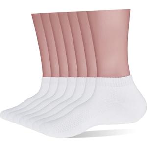 Ait fish 100% Cotton Ankle Socks for Women and Men Thin Breathable Daily Low Cut Socks (8-12, White)