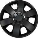 Tuningpros WC-14-226-B - Pack of 4 Hubcaps - 14-Inches Style Snap-On (Pop-On) Type Matte Black Wheel Covers Hub-Caps