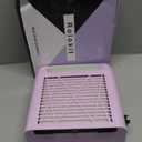 Nail Dust Collector with Reusable Filter & Brush, 80W Powerful Adjustable Electric Nail Fan Dust Vacuum Suction Extractor for Acrylic Gel Nails Polishing Manicure Tool, Low Noise (Purple)