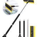 helloleiboo 2025 Extra Long 55.7" Ice Scrapers for Car Windshield Multi-Functional Detachable Car Ice Scraper with Foam Grip and 270° Pivoting Brush Head Snow Brush for SUV Truck Auto(Yellow)