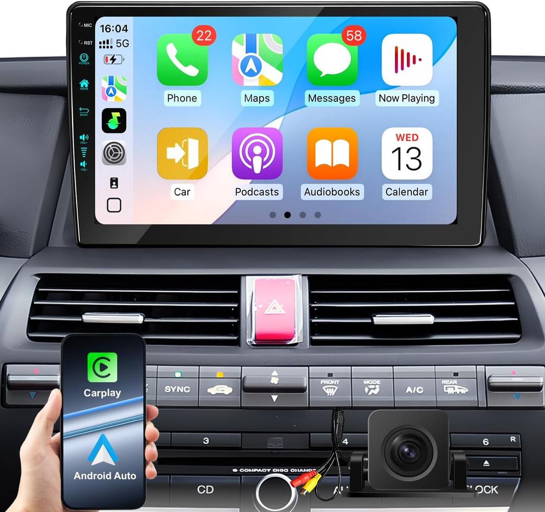 10.2 Inch Car Radio Stereo Upgrade Android 13 for Honda Accord 8th 2008-2013 with CarPlay Android Auto 1080P Backup Camera/BT5.4 ((4Ram 64Rom) 10.2)