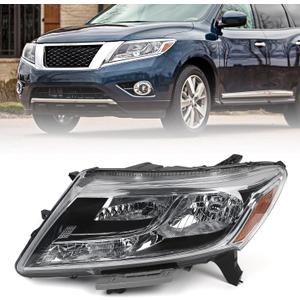Huray Halogen Headlight Assembly Fit for Nissan Pathfinder 2013 2014 2015 2016 LH OE Factory LED DRL Projector Headlamp w/o Bulbs Replacement Left Driver Side