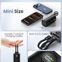Portable Charger 20000mAh, 35W Fast Charging Power Bank with Built-in USB-C & Lightning Cables, Travel Battery Pack PD 3.0 Battery Pack for iPhone 16 17 15, MacBook, Samsung S24, iPad, Android
