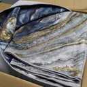 9x12 Area Rugs for Living Room, Modern Abstract Rug for Bedroom, Contemporary Machine Washable Rug, Large Stain Resistant Carpet for Dining Room Playroom Nursery Room, Pet & Kids Friendly (Blue)