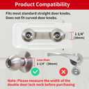 French Door Lock Childproof | Adjustable Double Door Reinforcement Lock for French Doors Home Security | Add High Security to Prevent Home Unauthorized Entry | Unibody Aluminum Construction