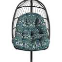 ARDEN Plush Indoor / Outdoor Egg Chair Cushion, 34 x 49, Water Repellent, Fade Resistant, Tufted for Comfort Sapphire Aurora Blue Damask