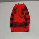 PUMYPOREITY Classic Plaid Dog Sweater with Leash Hole, Warm Stretchy Knitwear for Small Medium Dog, Soft Jacquard Knit Pullover with Elastic High Collar for Spring Fall Winter Christmas Cold Weather (Large, Red/Black)
