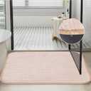 Bath Mats 36x24 Non-Slip Absorbent Bathroom Rug, Quick Dry Machine Washable Shower Tub Mat with Rubber Backing, Soft Floor Carpet for Bathroom Decor Waffle White