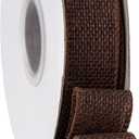 Brown Burlap Wired Ribbon, Ribbon with Wire Edge for Father's Day Decor, Gift Wrapping, Bows, Outdoors Wreath. 1 Inch x 20 Yards/Roll