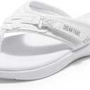 DREAM PAIRS Women's Arch Support Flip Flops Comfortable Thong Sandals (5.5, White)