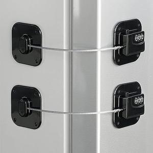 Refrigerator Lock, Heavy Duty Fridge Lock, Combination Lock for Refrigerator Cabinets, Drawers, Safety, Easy Install No Keys Needed (Black-2Pack)