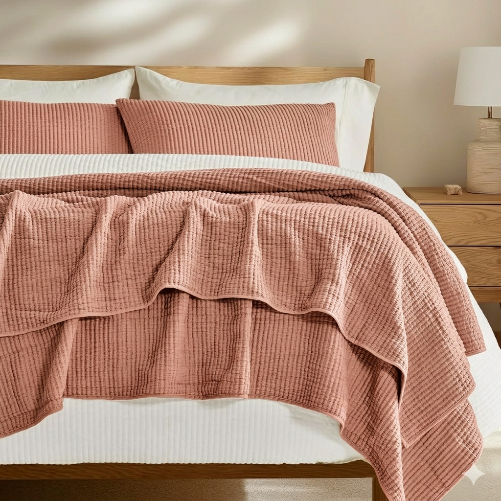 EVERGRACEHOME Cotton Coverlet Set King Size 3 Pieces, Lightweight Soft Ribbed Matelassé Bedspread Quilt Set, Cozy Oversized Quilted Bedding Set with 2 Pillow Shams for All Seasons
