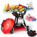 JOYIN Kitchen Toy Set, BBQ Play Grill, Cooking Toy Set, Little Chef Play, Kids Grill Playset Interactive BBQ for Kids with Light & Sound, Birthday Gift for 2 3 4 Year Old Boys Girls Outdoor Toys