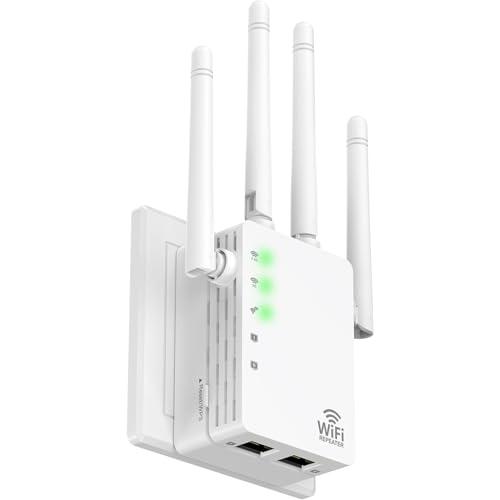 Dual Band WiFi Extender (5.0G&2.4G) - 12880 Sq.Ft Coverage, 105 Devices Supported, 1-Tap Setup, Ethernet Port & Faster Speed Booster