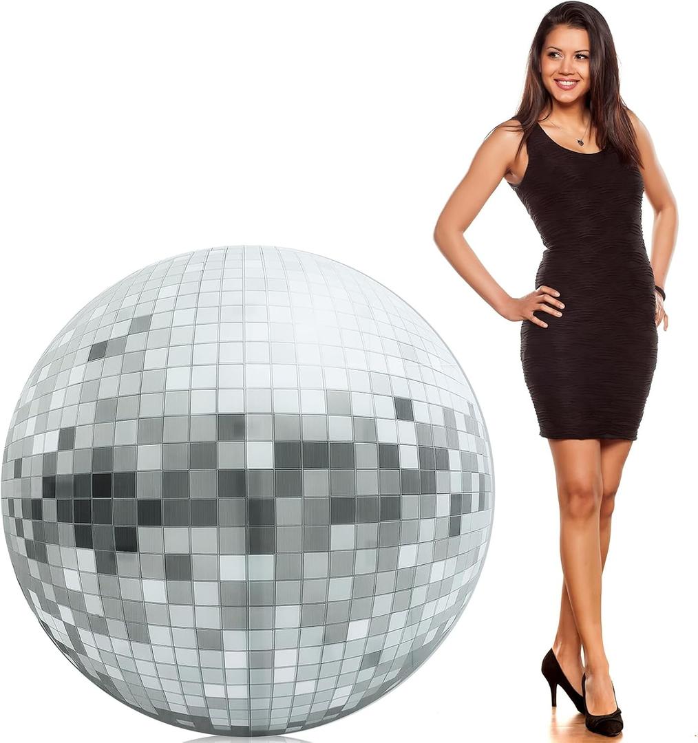 Chunful 3.7 ft 70s Themed Party Decorations Disco Ball Cardboard Cutout Stand-up Sign Photo Props Backdrop Groovy Dance Party Retro Disco Ball Stand up Back Drops for Music Prom Night Theme Decor