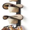 Cowboy Hat Rack for Wall Hat Organizer for 10 Baseball Caps and 3 Cowboy Hat with Solid Wood Arrow Hat Holder Cowgirl Hat Hanger Storage for Closet Entryway Black (1Pack-4Pcs)