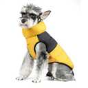 FOFOS Dog Winter Coat, Plush Dog Jacket with Leash Hole, Adjustable Warm Pet Snow Vest for Small Medium Dogs, Yellow, S