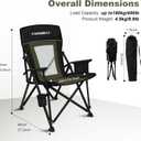 Portable Outdoor Folding Camping Hard Arm Chair Heavy Duty Camp Chair for Outside Activities, Black&Green