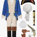 George Washington Costume Boys Colonial Patriot Revolutionary War Founding Father Hamilton Costume Kids Boys M