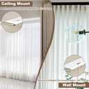 Ultra-thin Curtain Track, Aluminum Ceiling Curtain Rail System No Drill Self Adhesive Curtain Tracks Wall Mount, Silent Sliding Rail for Windows Easy Installation with Screws 11.2ft (3.4m)