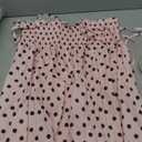 Women Polka Dot Sleeveless Square Neck Backless Spaghetti Strap Smocked Flowy Ruched Sexy Mini Cami Dress (Large, Pink)