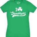 Womens I Clover Shenanigans T Shirt Funny Irish Clover St Saint Patricks Day Tee (XL, Green)