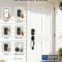 Veise VE027-H Built-in Wi-Fi Fingerprint Smart Deadbolt Lock with Handleset, App Remote & Voice Control, Keyless Entry Front Door Lock Set, Touchscreen Keypad, Auto-Lock, Easy Setup, Matte Black