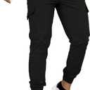 GINGTTO Mens Cargo Jogger Pants Slim Fit Stretch Zipper Pockets Thick Cotton Pants for Men (30, Black4)
