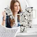 Cat Gifts for Lovers Mom Women, 40 Oz Cat Tumbler with Handle & Straw, Cats Themed Insulated Travel Coffee Mugs, Thanksgiving Christmas Birthday Gift for Animal Lover, Kitty Cup, 1 PCS