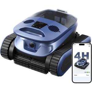 5600GPH Robotic Pool Cleaner,240Min Cordless Pool Vacuum for Inground Pools,3230 Sq.ft,2 Brushe&2 Motor,4-in-1 Wall&Waterline&Floor&Full Cover Cleaning,Smart Navigation,Dual Filtration