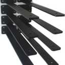 8 Pack - 16 inch Black Hidden L Shelf Bracket (1/5 Inch Thicked) Iron Floating Shelf Brackets Rustic Industrial Metal Brackets for Shelf Support