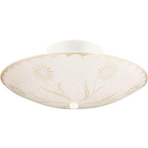 Design House 501619 Traditional 2-Light Indoor Semi-Flush Ceiling Mount Dimmable Frosted Glass for Bedroom Hallway Kitchen Dining Room, White