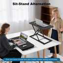 Height Adjustable Standing Desk Converter,Keyboard Riser for Stand Up Desk,Computer Keyboard Stand for Desktop,Portable Workstation Table for Home Office Black 23.6 Inch