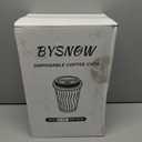 BYSNOW 100 Pack 16 oz Coffee Cups with Lids, Disposable Insulated Hot Cups To Go Paper Coffee Cups, Corrugated Ripple Wall Cup for Hot Drink, Office, Coffee Bar (Grey 16 oz)