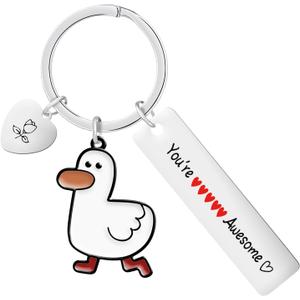 Artlunar Funny Cute Duck Inspirational Keychain with Message Card for Mom, Dad, Lover, Sister,You or Duck Lovers