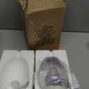 Gnome Easter Snow Globe, Easter Bunny Snow Globe Eggs Spring Decor with Swirling Glitter, 6H Timer, USB or Battery Powered, See No Evil Gnome Snowglobe for Tabletop Decor Gift 7.4 Inch (Purple)