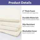 IPYNBAP Chair Cushions for Dining Chairs, Kitchen Chair Cushions, 16'' x 16'' x 2'', Non Slip Indoor Seat Cushions, Chair Pads for Dining Chairs with Ties & Removable Cover, Set of 4, Beige, 4 Count