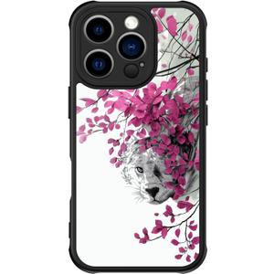 FUNMIKO for iPhone 16 Case Wireless Charging & Military-Grade Protection - Trendy Fruit Design for Women Girls, Matte Non-Slip Phone Cover with Shockproof Corners - Pink Blossoms