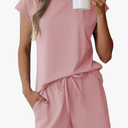 Ekouaer Cotton Pajamas for Women Set 2 Piece Cap Sleeve Pjs Shorts Set Lounge Sets Sleepwer , Size S