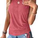 Womens Tank Tops 2 Pack Summer Tops Crew Neck Trendy Sleeveless Tops Cute Loose Fit Workout Casual Outfits 2026, Large